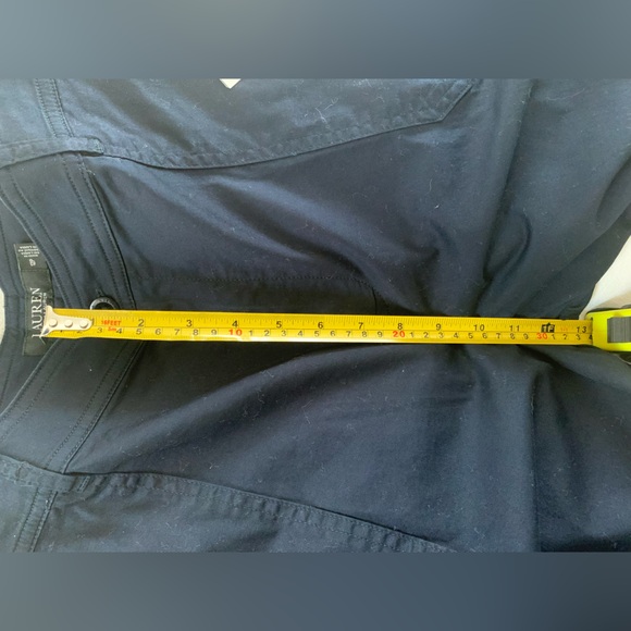 NWT Ralph Lauren Navy Cotton Wide-Leg Pants Front Zip Closure Size 12P - Picture 12 of 14